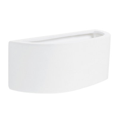 Valuelights Ceramic White Paintable Planter Flush Uplighter Wall Light - image 1