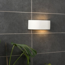 Valuelights Ceramic White Paintable Planter Flush Uplighter Wall Light - thumbnail 4