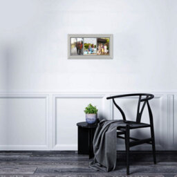 AK Frames 16X8 Light Grey Classic Multi Photo Frame With Mid Grey Mount - Holds 3 Apertures (3X) 7X5 Photos - thumbnail 3