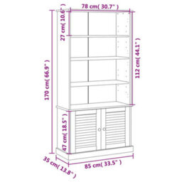 Berkfield Bookcase Vigo 85X35X170 Cm Solid Wood Pine - thumbnail 9