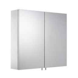 Croydex Vallon Silver Effect Double Bathroom Cabinet With Mirrored Door (H)571mm (W)600mm - thumbnail 5