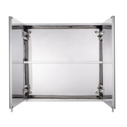 Croydex Vallon Silver Effect Double Bathroom Cabinet With Mirrored Door (H)571mm (W)600mm - thumbnail 4