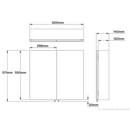 Croydex Vallon Silver Effect Double Bathroom Cabinet With Mirrored Door (H)571mm (W)600mm - thumbnail 6