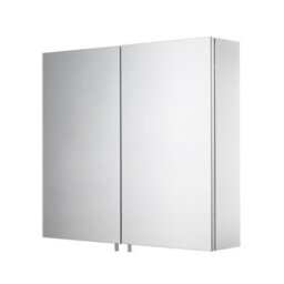 Croydex Vallon Silver Effect Double Bathroom Cabinet With Mirrored Door (H)571mm (W)600mm