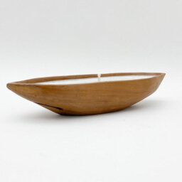 Minster Root Boat Bowl With Candle - L12 X W40 X H8 Cm - Teak - thumbnail 4