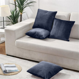 Ameha Charcoal Embossed Velvet Cushion Cover Pack Of 4, Soft Anti Allergic Zip Closure, 18X18 Inch - thumbnail 8