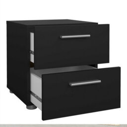 Wyld Haus Wilde Black 3-Piece Bedroom Set - 2-Drawer Bedside, 4-Drawer Chest, 2-Door Wardrobe - thumbnail 4
