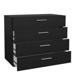 Wyld Haus Wilde Black 3-Piece Bedroom Set - 2-Drawer Bedside, 4-Drawer Chest, 2-Door Wardrobe - thumbnail 6