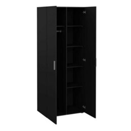 Wyld Haus Wilde Black 3-Piece Bedroom Set - 2-Drawer Bedside, 4-Drawer Chest, 2-Door Wardrobe - thumbnail 8