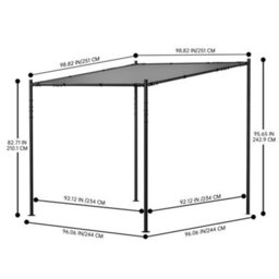 Onemill 2.4M Outdoor Garden Easy-Up Canopy Pergola With Grey Polyester Roof - thumbnail 8