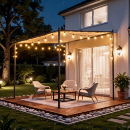 Onemill 2.4M Outdoor Garden Easy-Up Canopy Pergola With Grey Polyester Roof - thumbnail 5