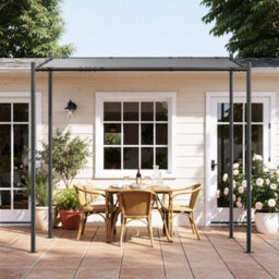 Onemill 2.4M Outdoor Garden Easy-Up Canopy Pergola With Grey Polyester Roof - thumbnail 3