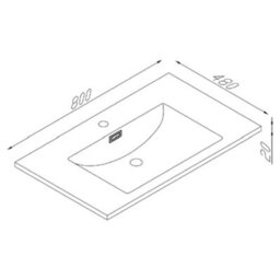 FNX Bathrooms Fluted Square 800 Wall Mounted Vanity Unit & Basin Set - Oak Cabinet With Matte White Polymarble Basin - thumbnail 7