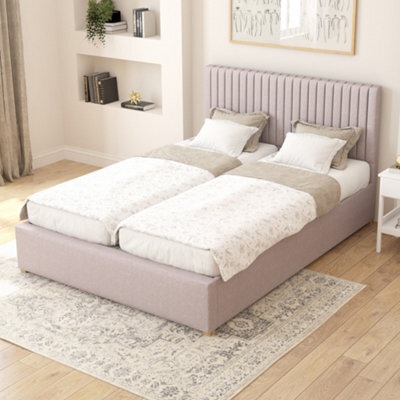 Aspire Grant Electric Adjustable Bed Upholstered With Pocket Sprung Mattress Uk Made, Eire Linen Grey, Size King - image 1