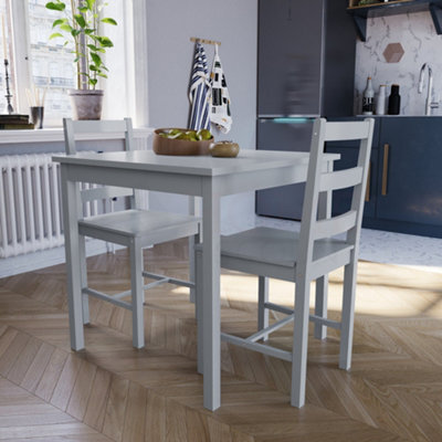 Lassic Vida Designs Yorkshire Grey Solid Pine 2 Seater Dining Set With 2 Chairs - image 1