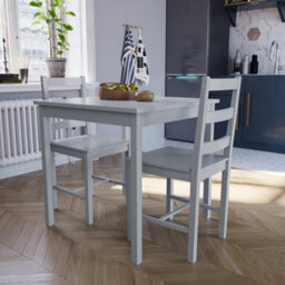 Lassic Vida Designs Yorkshire Grey Solid Pine 2 Seater Dining Set With 2 Chairs - thumbnail 1