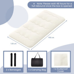 Costway Foldable Tatami Mat Floor Futon Mattress Roll Up Sleeping Pad W/ Washable Cover, Small Double/double/king Size - thumbnail 2