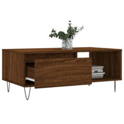 Berkfield Coffee Table Brown Oak 90X50X36.5 Cm Engineered Wood - thumbnail 4