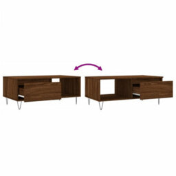 Berkfield Coffee Table Brown Oak 90X50X36.5 Cm Engineered Wood - thumbnail 9