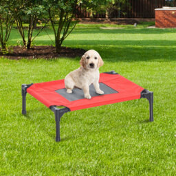 Pawhut Elevated Pet Bed Dog Cool Cot Sleep Indoor Outdoor Portable Basket Red - thumbnail 1