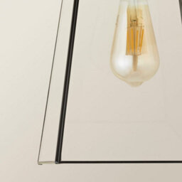Valuelights Susie Glass Lantern Lamp Shade Matte Black Single Ceiling Pendant Light - thumbnail 5