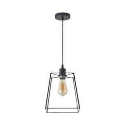 Valuelights Susie Glass Lantern Lamp Shade Matte Black Single Ceiling Pendant Light - thumbnail 8