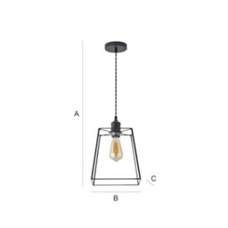 Valuelights Susie Glass Lantern Lamp Shade Matte Black Single Ceiling Pendant Light - thumbnail 9