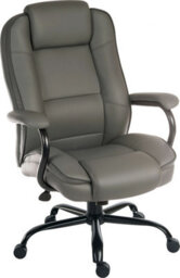 Teknik Goliath Duo Heavy Duty Executive Chair Grey Bonded Leather, Rated Up To 27 Stone