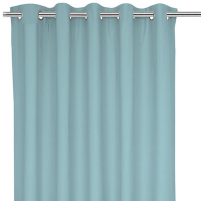 GoodHome Hiva Light Blue Solid Dyed Lined Eyelet Curtain (W)167Cm (L)228Cm, Pair - image 1