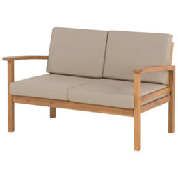 Wyld And Coco Everoak 4-Seater Garden Sofa Set Taupe Cushions Solid Acacia Wood With Table - thumbnail 3