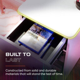 X Rocker Carbon-Tek Led Bedside Side Table With Wireless Charging And Drawer - White Rgb - thumbnail 4