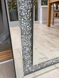 Biznest Large Jewel Wall Mirror Loose Diamante New Crystal Square Decor Mirror Gift 90Cm X 65Cm - thumbnail 2
