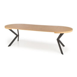 Peroni Scandinavian Extending Round Dining Table Golden Oak With White Legs - thumbnail 5