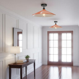 Pack Of 2 Modern Ceiling Light Fixture Industrial Metal Lampshade With E27 Base Semi Flush Mount Lamp For Kitchen With Bulb - thumbnail 5