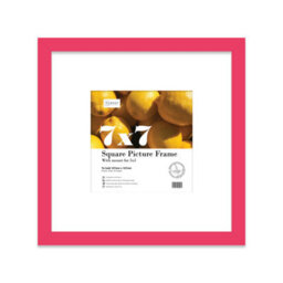 "7X7"" Bright Pink Picture Frame - 7X7"" Square Frame With 5X5"" Mount For 7X7""/5X5"" Pictures Art Deco Style Room Decor, 1 Pack" - thumbnail 1