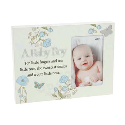 "Reflections Floral Photo Frame 4X6"" - A Baby Boy" - image 1