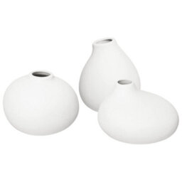 Blomus Nona Set Of 3 Porcelain Vases - White - thumbnail 1
