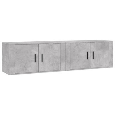 Berkfield Classic Wall-Mounted Tv Cabinets 2 Pcs Concrete Grey 80X34.5X40 Cm - image 1
