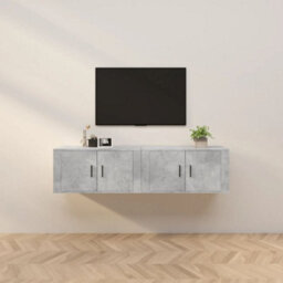 Berkfield Classic Wall-Mounted Tv Cabinets 2 Pcs Concrete Grey 80X34.5X40 Cm - thumbnail 2