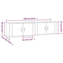 Berkfield Classic Wall-Mounted Tv Cabinets 2 Pcs Concrete Grey 80X34.5X40 Cm - thumbnail 8