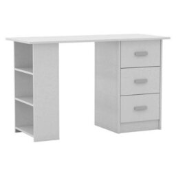 Urbn-Living Urbnliving 115Cm Width Large Computer Desk Office Makeup Vanity Dressing White Table Bedroom Drawers Shelves - thumbnail 8