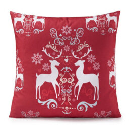 "Luxury Living Reindeer Red 18"" Christmas Cushion"