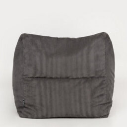 icon Natalia Large Beanbag And Pouffe Set Corduroy Charcoal - thumbnail 7