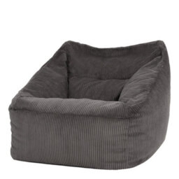 icon Natalia Large Beanbag And Pouffe Set Corduroy Charcoal - thumbnail 6