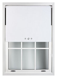 Furnished Thermal Blackout Roller Blinds With Triple Diamond Eyelets & Metal Fittings - White (W)85Cm (L)210Cm - thumbnail 2