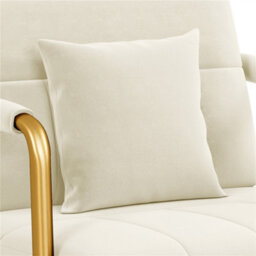 Yaheetech Beige 75.5 Cm W Velvet Accent Armchair With Gold Metal Frame - thumbnail 8
