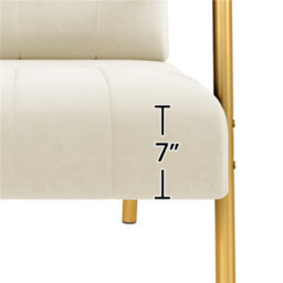 Yaheetech Beige 75.5 Cm W Velvet Accent Armchair With Gold Metal Frame - thumbnail 6
