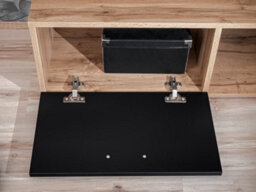 Arte Eco Contemporary Entertainment Media Unit 1 Door Shelves Oak Wotan Effect & Black (W)1900mm (H)1520mm (D)350mm - thumbnail 7