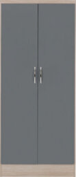 Seconique Nevada 2 Door All Hanging Wardrobe In Grey Gloss And Light Oak Effect Veneer - thumbnail 3