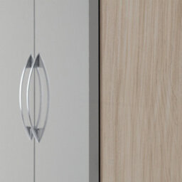 Seconique Nevada 2 Door All Hanging Wardrobe In Grey Gloss And Light Oak Effect Veneer - thumbnail 7